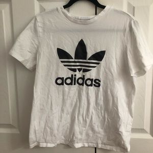 SOLD- Adidas white logo tshirt